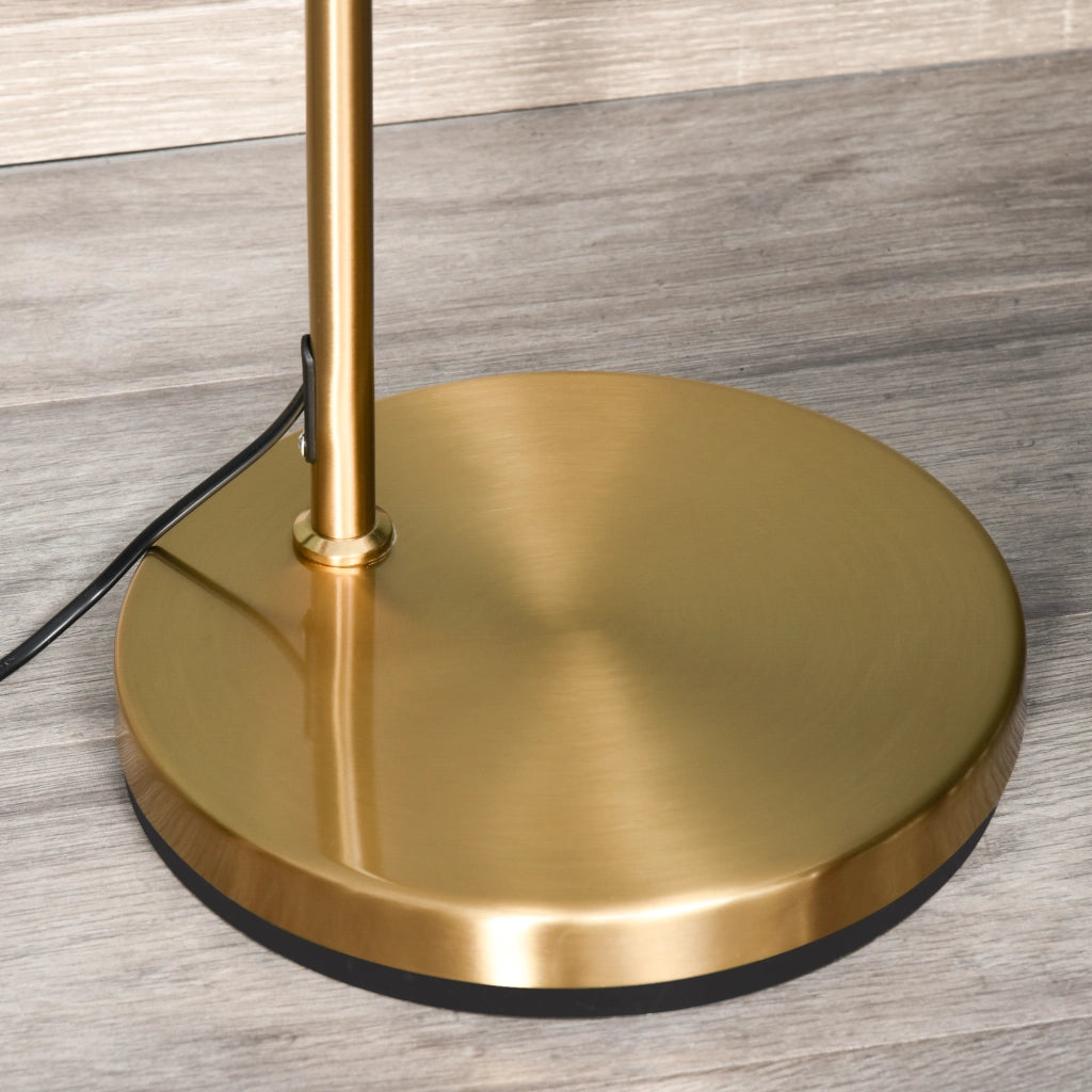 Lampada da terra ¨C zephmum ¨C bianco, oro, tessuto, 47x37x153 cm