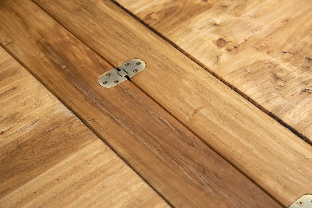 Biscottini Tavolo in legno massello di tiglio allungabile struttura grigio anticato piano finitura naturale Made in Italy