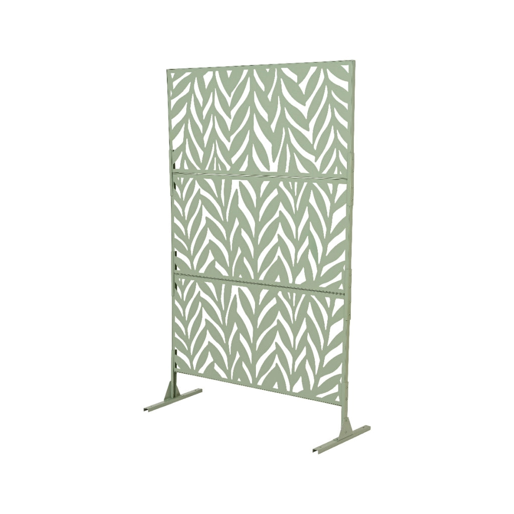 PARAVENTO FOGLIA 117X50XH188CM IN FERRO VERDE.