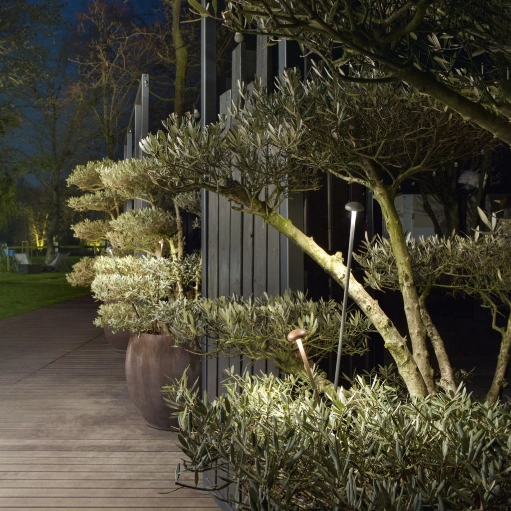 PALETTO DA GIARDINO LED DC24V PUCK BRONZO 3W 360LM 3000K IP65 4,2X60CM INCLUSI CAVI 300CM