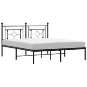 Giroletto con Testiera-Struttura letto con testiera in Metallo Nero 160x200 cm 805482