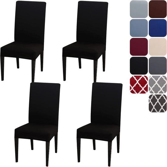 Hoeze per sedile elastici - set da 4 pezzi - universale - rimovibili - lavabili - copricuscini per sedili duraturi - adatti per uso domestico - hotel - ristoranti - feste - banchetti e decorazione della cucina.