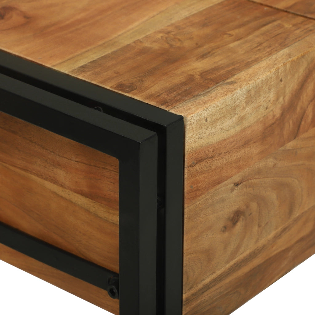 Tavolo da Trucco 90x50x75 cm in Legno Massiccio di Acacia