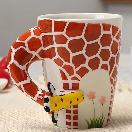Tazza da caffè 3D giraffa - Tazza ceramica divertente da 400 ml - Tazza di tè carina regalo per uomo, donna, amico - Regalo per compleanno