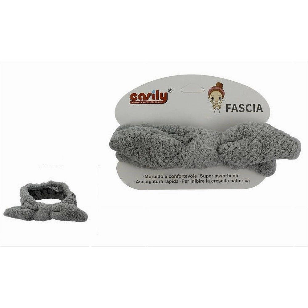 Trade Shop - Fascia Per Capelli Doccia Shampoo Trucco In Spugna Con Fiocco Annodato 69603 -