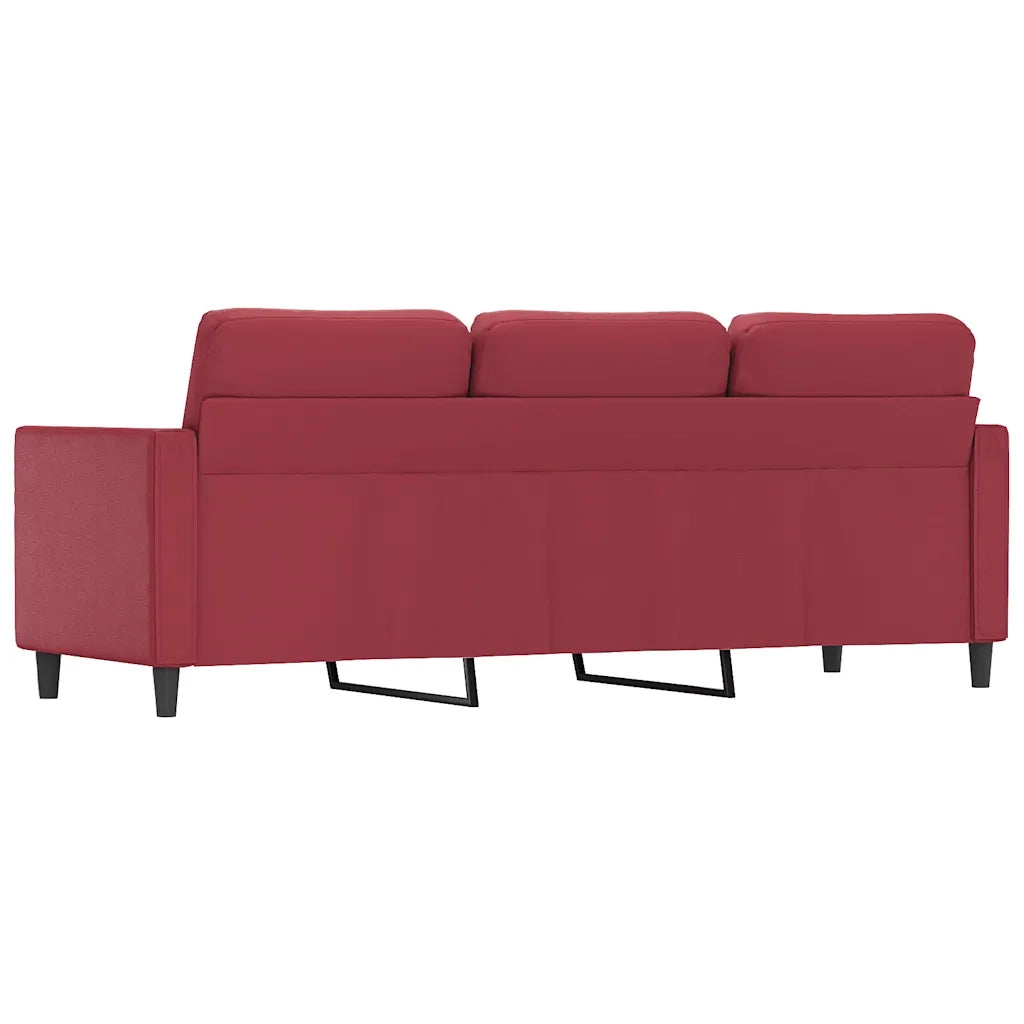 Divano a 3 Posti-Sofa 3 Posti Rosso Vino 180 cm in Similpelle 915169