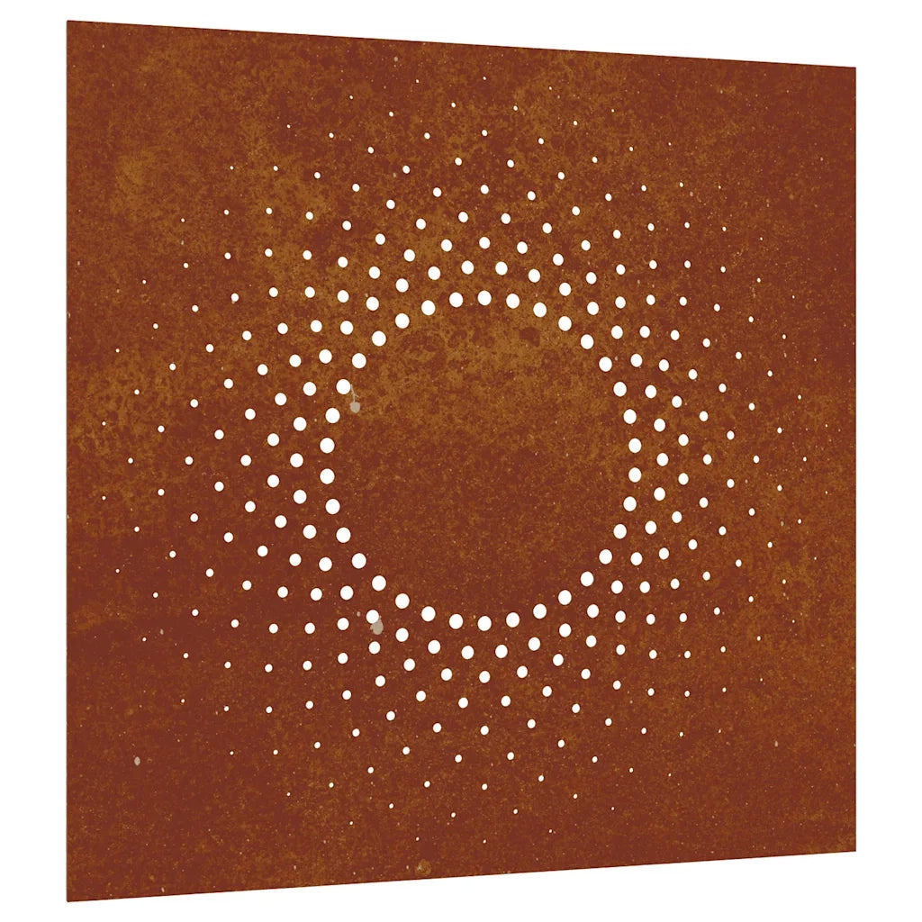 Decorazione Muro da Giardino 55x55 cm Sole in Acciaio Corten 824491