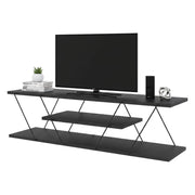 Mobile porta TV Desdemona, Credenza da soggiorno, Armadio basso per TV, Base parete attrezzata, 120x30h33 cm, Antracite e Grigio