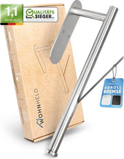 Supporto per rotoli di cucina senza forare, con sistema di srotolamento automatico, con una mano si stacca e non si srotola il rotolo di cucina, autoadesivo, in acciaio inox, argento, per la cucina