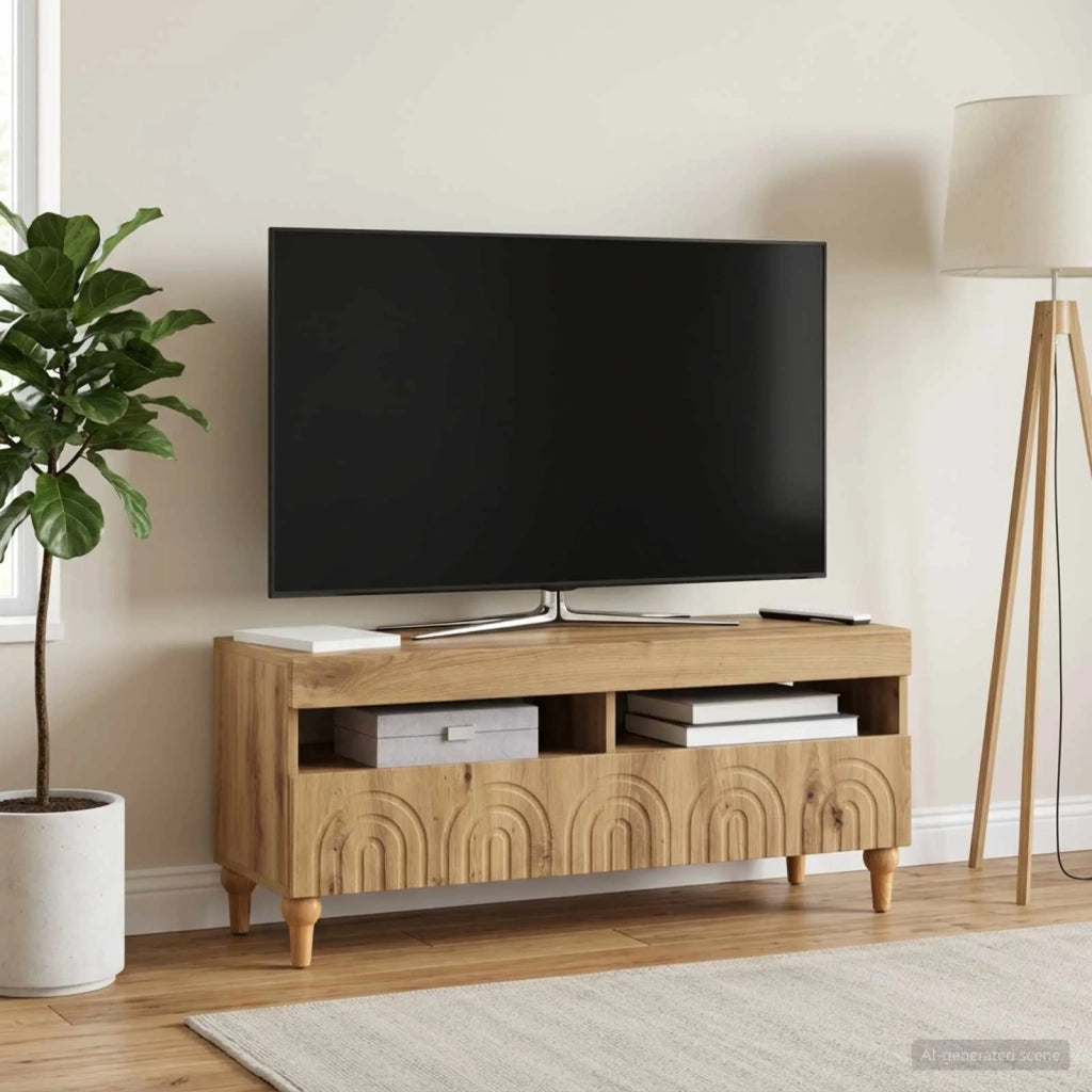 Mobile TV LED Rovere Artigianale Legno ingegnerizzato 896334