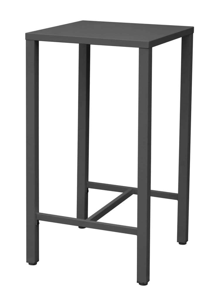 Tavolo Iseo  Alto Contract - Acciaio 60 X 60 Cm - Da Montare - Impilabile Con Gommini Distanziatori - Gambe 4,5 Cm X 4,5 Cm X 1,5 Mm Con Piedini Regolabili - Colore: Antracite