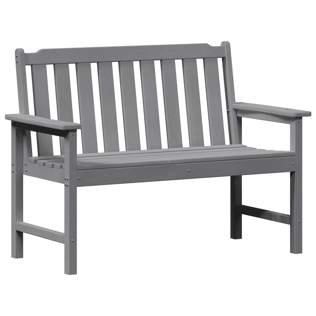 Panchina da giardino Grigio chiaro 120 cm HDPE