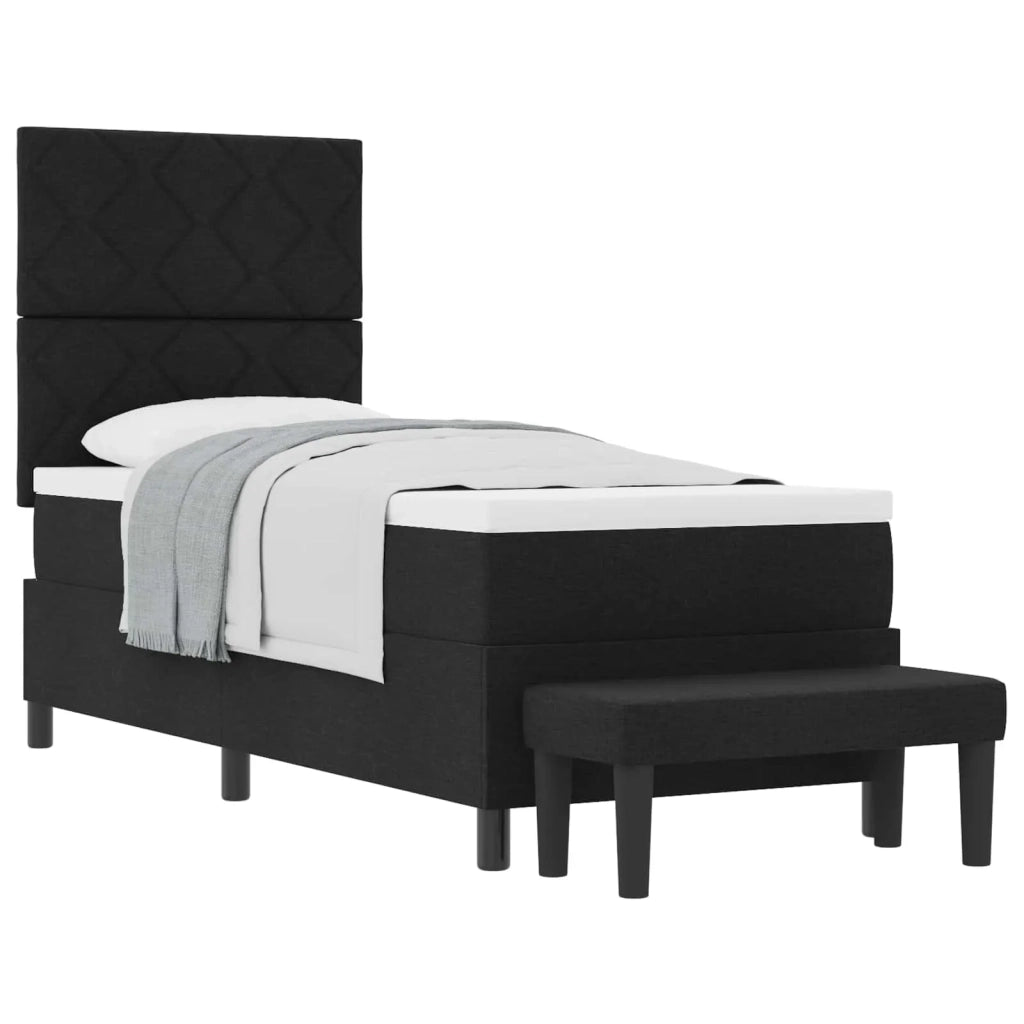 Letto a molle con testiera Nero 80 x 200 cm Tessuto 3344102
