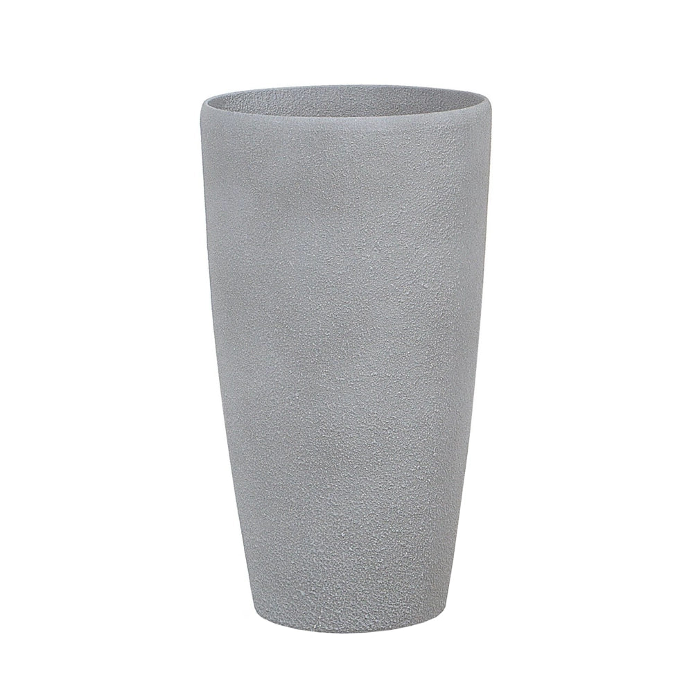 Set di 2 vasi polvere di pietra grigio 31 cm coppia di fioriere accessori decorativi per interni e esterni moderni e minimalisti