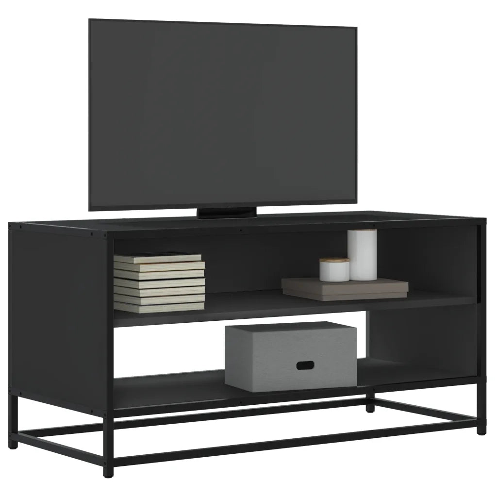 vidaXL Mobile Porta TV Nero 91x40x46 cm in Truciolato e Metallo