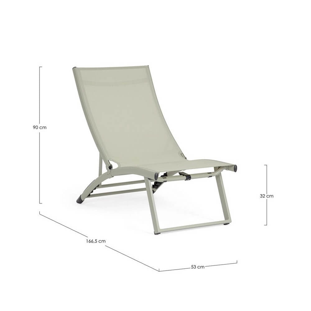 Set di 2 Poltrone Lounge Reclinabili da Esterno in Alluminio e Textilene - TAY