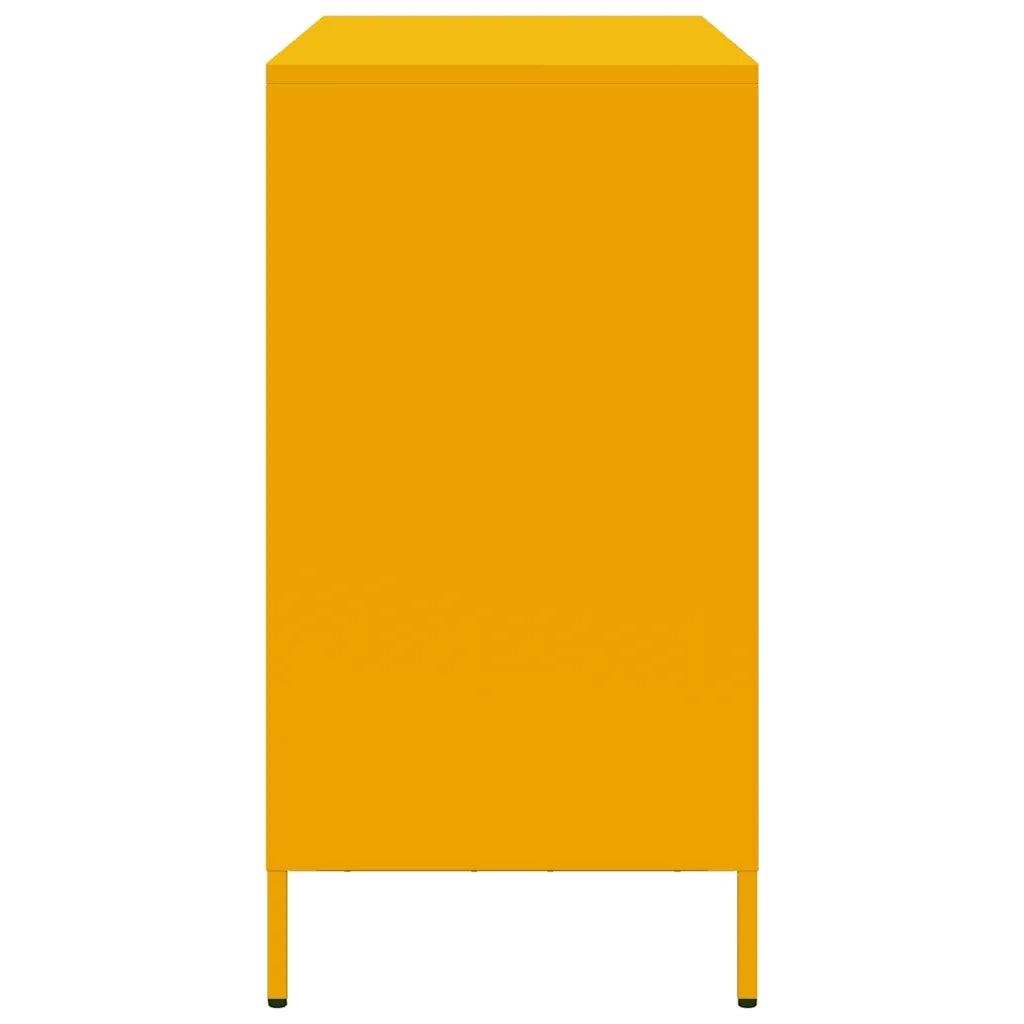 Credenza Giallo Senape 101,5x39x73,5 cm Acciaio Laminato Freddo
