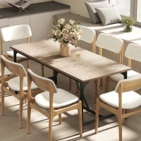 Tavolo da pranzo rettangolare in legno massello, 180x80x75.5cm, Legno