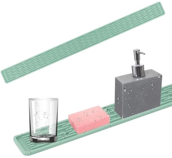 Mat di silicone per cucina, lavello cucina, verde, mat antiscivolo per rubinetto, Dimensioni (5 cm)