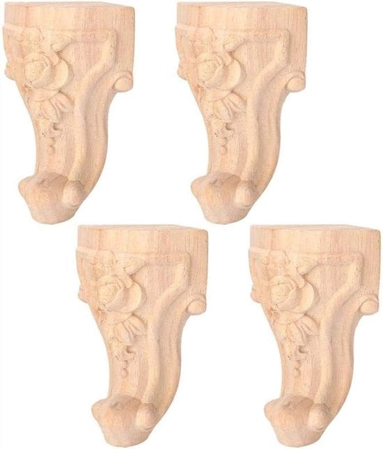 4 pezzi di cornice per tavolo in legno, stile europeo, decorazione per mobili. 

 Dimensioni: 12x6 cm.
