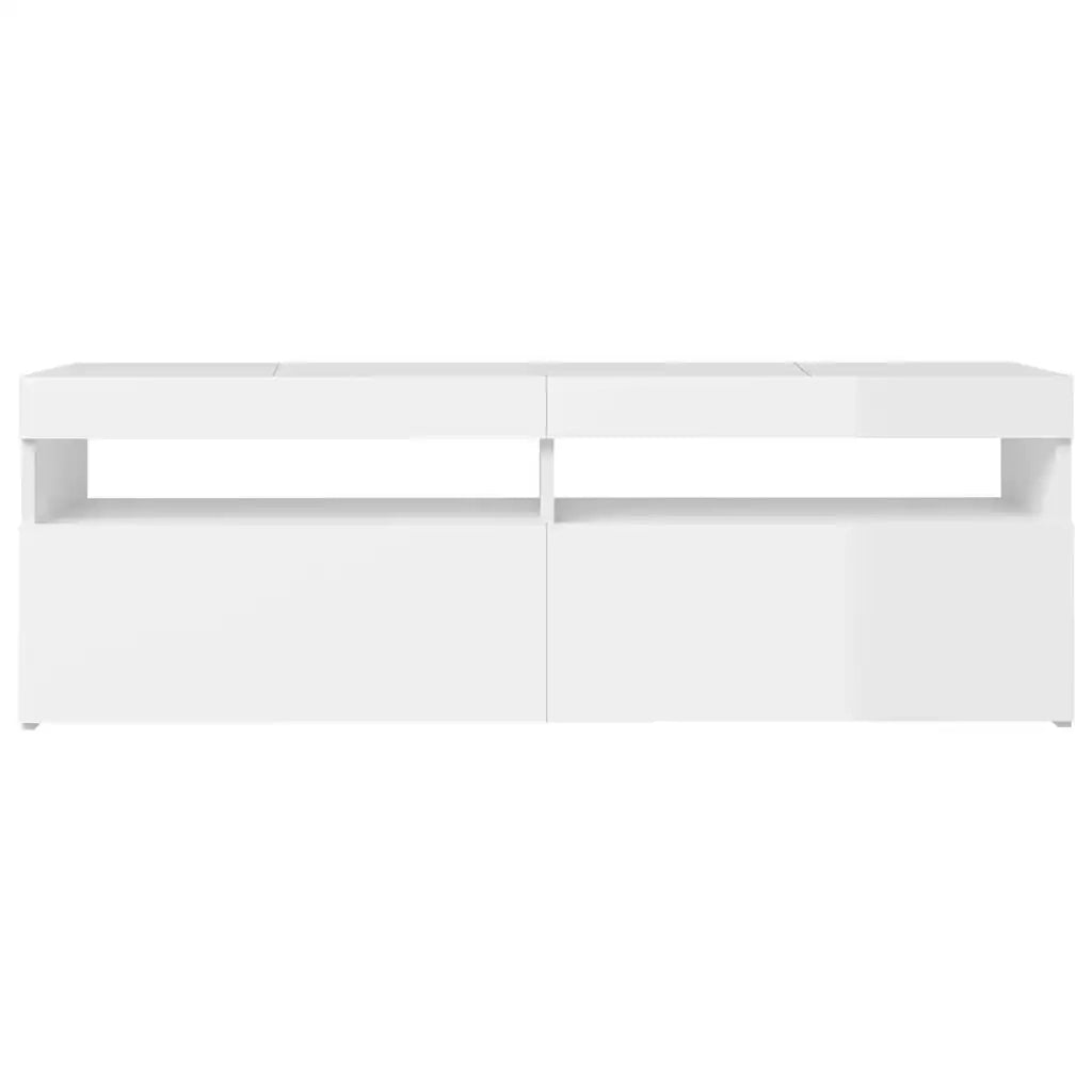 Mobile Porta TV con Luci LED Bianco Lucido 120x35x40 cm 804379