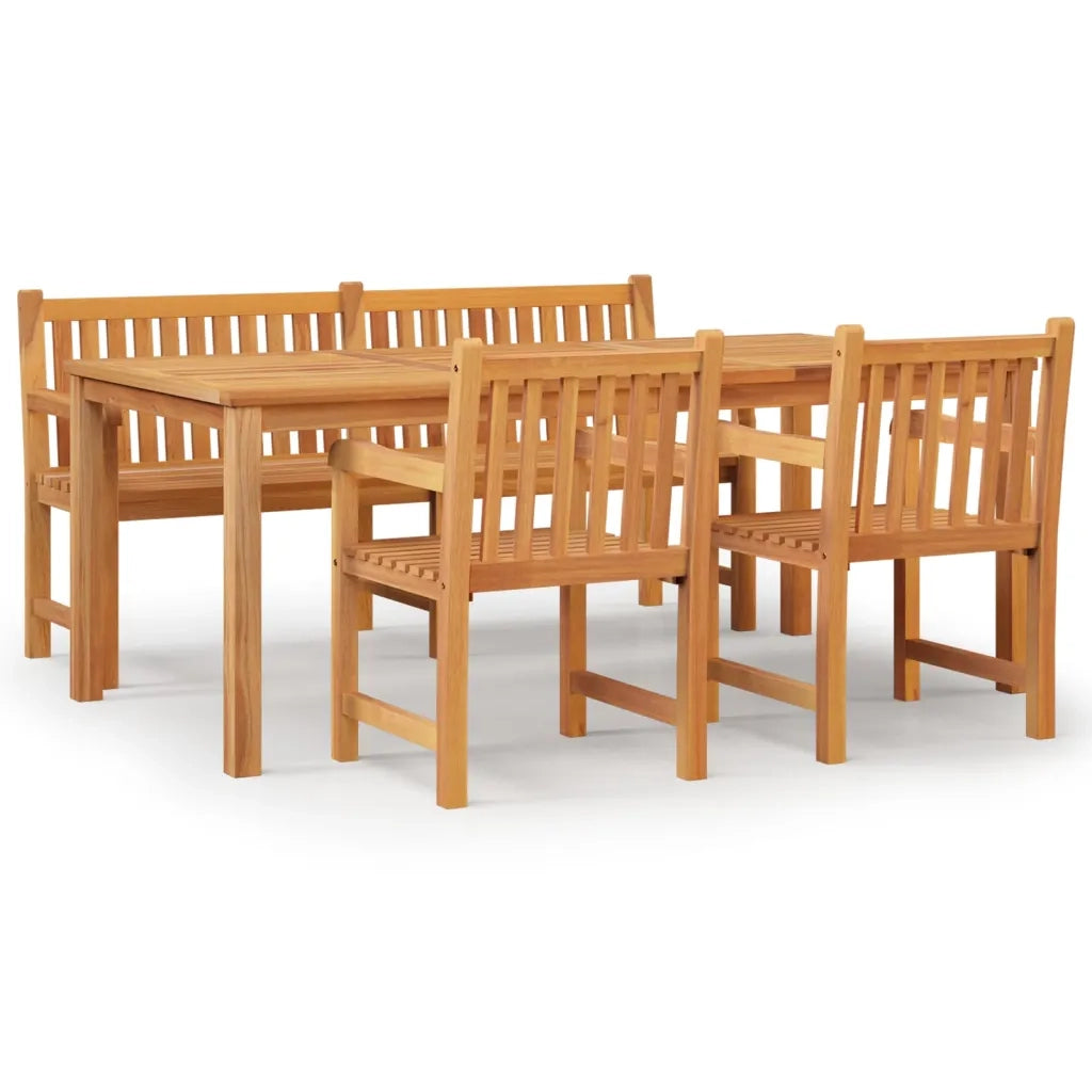 Set da Pranzo per Giardino 4 pz in Legno Massello di Teak 3157172