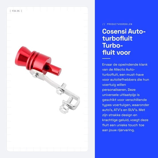 Flauto d'escapamento universale per auto/ATV/SUV - Legera in alluminio - Peso ridotto - Facile da installare - Flauto d'escapamento