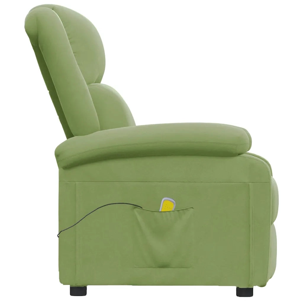 Poltrona Massaggiante Verde Chiaro in Velluto 342413