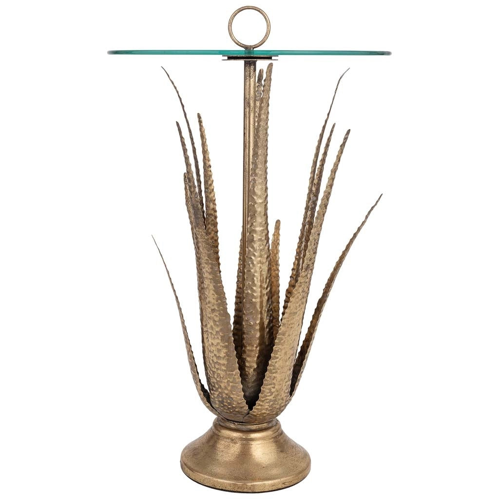 Mesa auxiliar in metallo dorada 50x50x85 cm