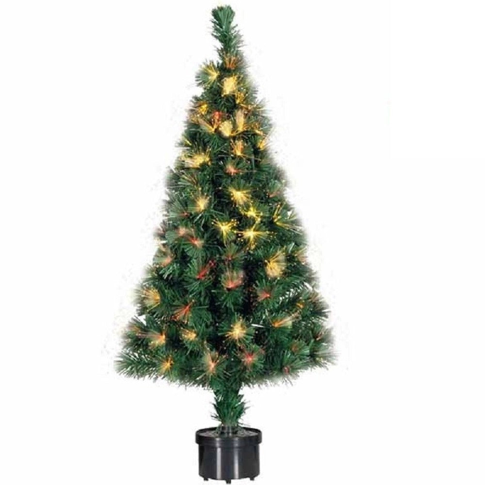 Trade Shop - Albero Di Natale A Fibra Ottica 140 Punte Christmas Tree Luci Natale 120cm Verde -