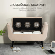 PANCA Contenitore 107 x 42 x 65 cm Beige in Poliestere