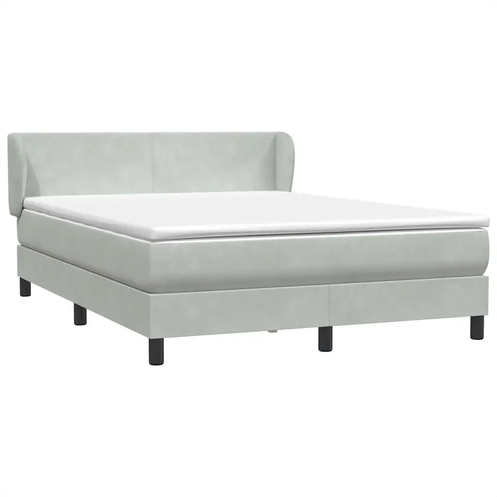 Giroletto a Molle con Materasso Grigio Chiaro 160x220cm Velluto 3317403