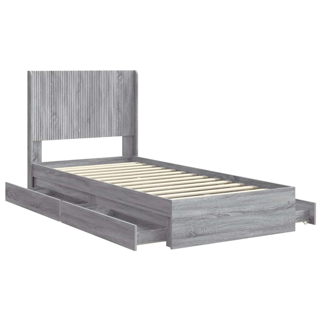 Struttura del letto con stoccaggio e testata Grigio Sonoma 3414060