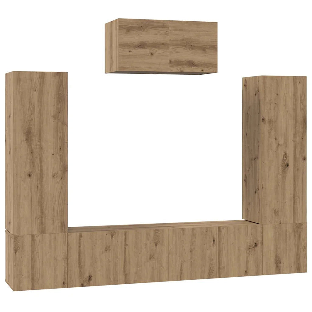 Set mobile TV 7 pcs Rovere artigianale Legno multistrato 3393137