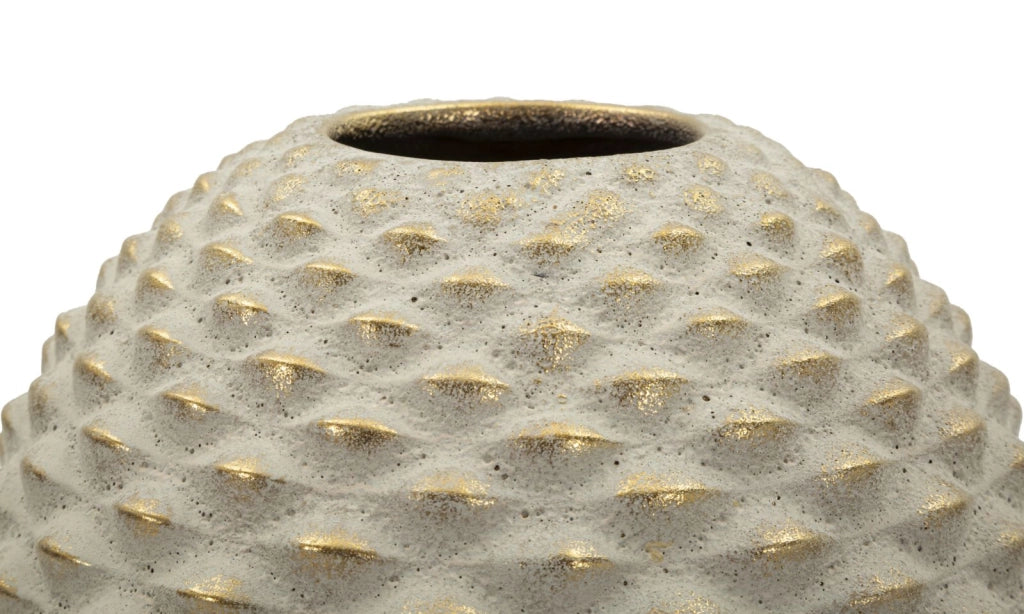 Vaso Pepipas Ball Ø23,5x28,5 cm in Ceramica Grigio e Oro