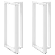 Gambe per tavolo da bar a forma di T 2 pz bianche 60x35x(110-111) cm in acciaio