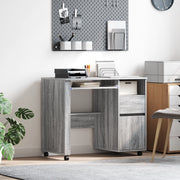 Scrivania Grigia per Computer Grigio Sonoma Legno Ingegnerizzato