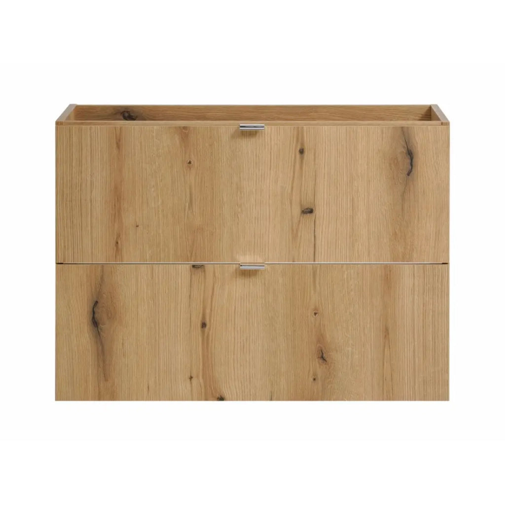 Mobile sotto lavabo VANO – 2 cassetti – Colore quercia – L80 × P57 × H39 cm – Da appendere