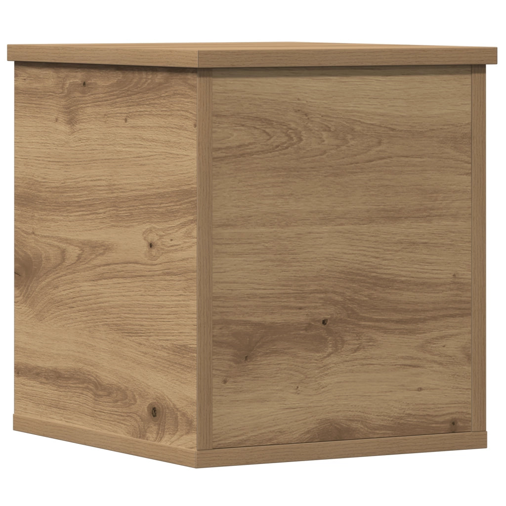 Scatola di Stoccaggio  in Rovere Artigianale 30x35x35 cm in Legno Ingegnerizzato