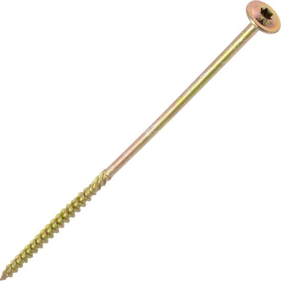 Set di 50 viti in acciaio zincato Ø6x200mm con testa curva ampia e stella, per lavori di carpenteria, spazzole, multiplex, pannelli in melamina