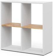 Scaffale Tetra, Rovere bianco/dorato, 72 x 72.6 cm, per la conservazione e l’esposizione di libri o scatole decorative