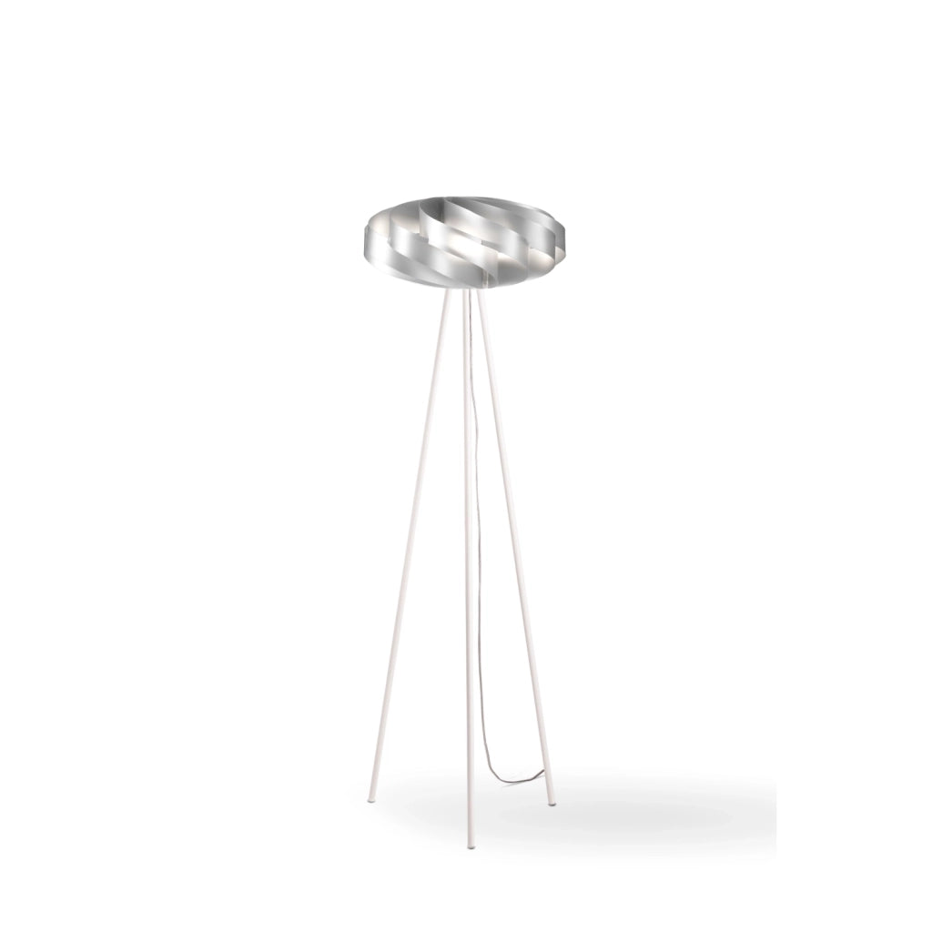 Piantana Moderna Flat Polilux ® Argento E Metallo 1 Luce E27