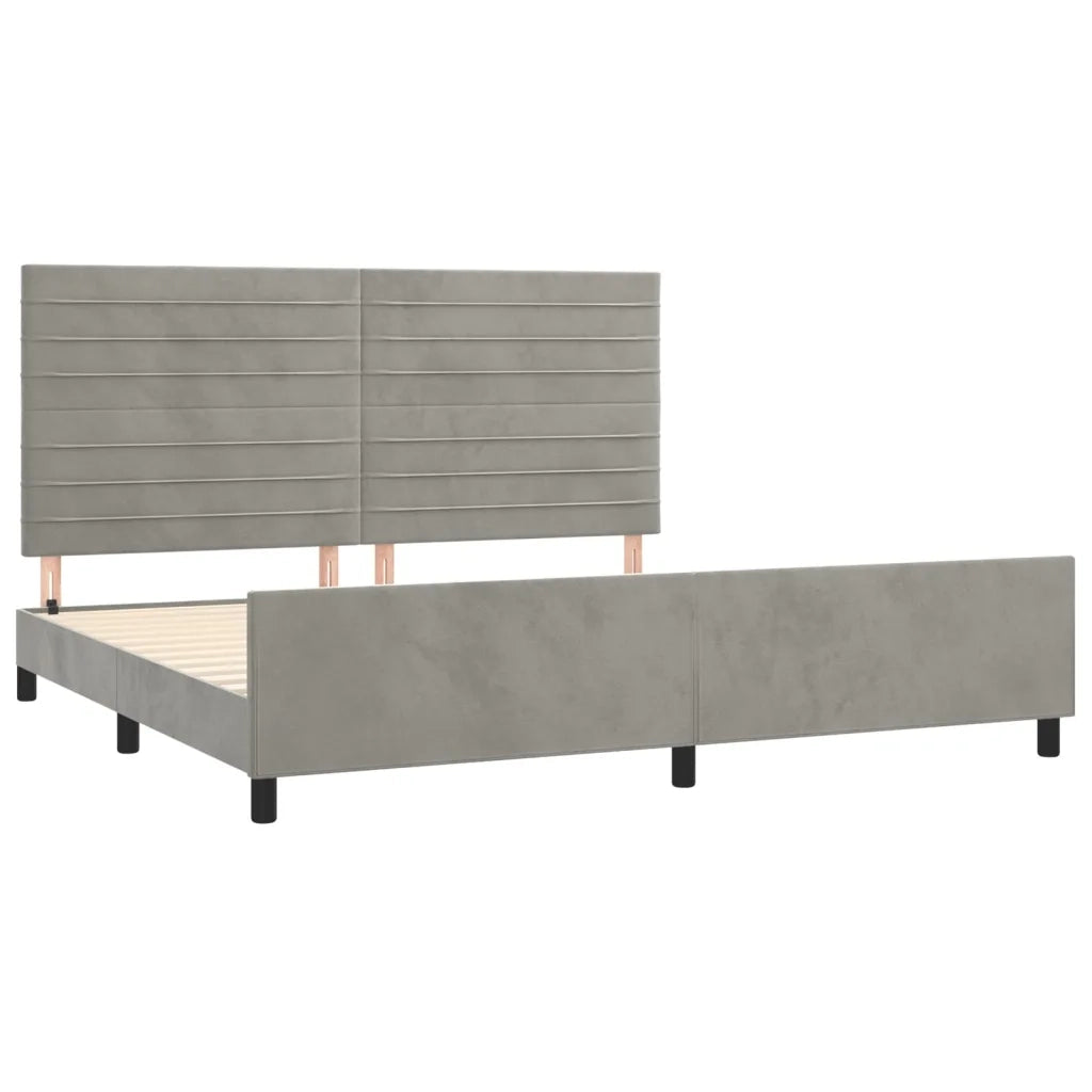 Giroletto senza Materasso Grigio Chiaro 200x200 cm Velluto 3125836