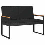 Panchina da esterno | Panchina da Giardino | Panca da Giardino Nero 107 x 61 x 80 cm polyrattan