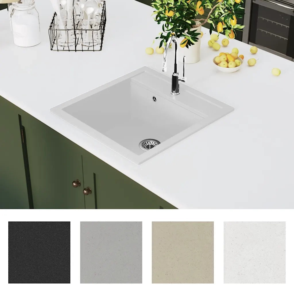 Lavello da Cucina in Granito Vasca Singola Bianco CFW2816520