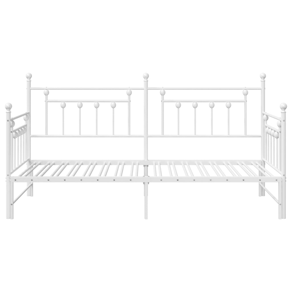 Struttura Letto Giorno  con Letto Estraibile Bianco 100x200 cm in Acciaio
