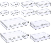 Set di contenitori di archiviazione a 12 pezzi - Piccolo - Forma rettangolare - Dozzine in plastica - Materiale PP duraturo - Impermeabile - Resistente agli insetti - Contenitore di archiviazione