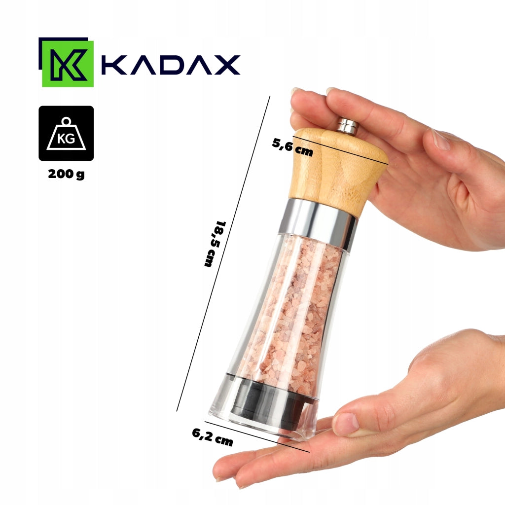 Macinino manuale per pepe, sale, spezie ed erbe aromatiche KADAX con struttura in ceramica resistente.