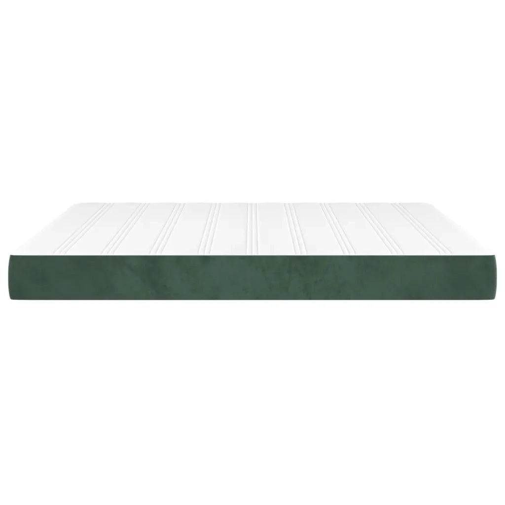Materasso a Molle Insacchettate Rigidità Media Verde Scuro 180x200x20 cm in Velluto 347851