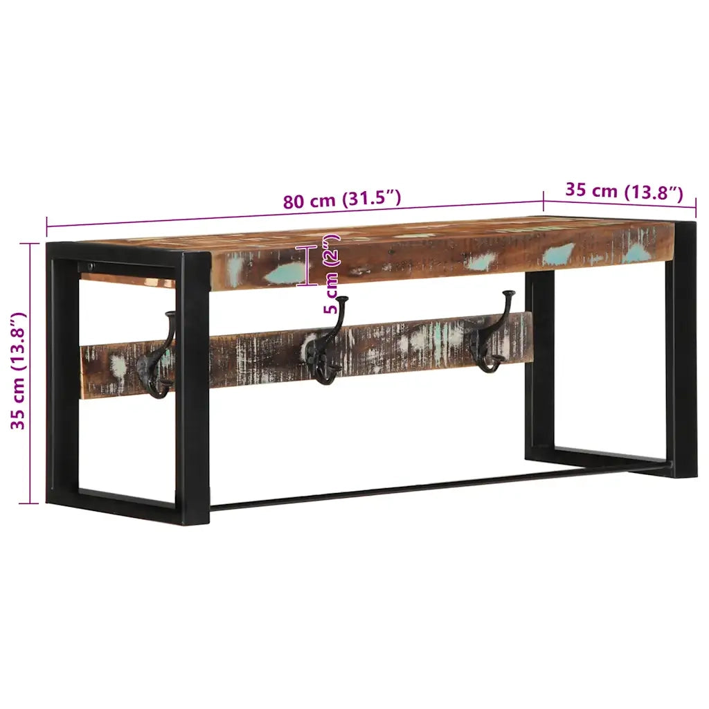 Appendiabiti Multicolore 80x35x35 cm in Legno Massello Recupero 4015938